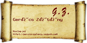 Gerócs Zétény névjegykártya